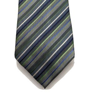 Croft and Barrow Green & Blue Striped Silk Necktie